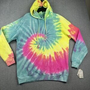 Dreamsicle Hoodie Mens Large Sea Swirl Tie Dye Pullover Kangaroo Pocket New